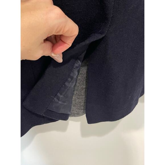 J.Crew Blazer Women 6 Navy Blue Gray Wool Blend Color Block Dark Academia Office - Picture 4 of 8